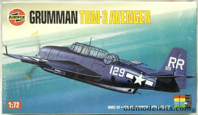 Airfix 1/72 Grumman TBM-3 Avenger or FAA Avenger III - US Navy VT-88 USS Yorktown CV-10 1945 / Avenger III No. 703 Naval Air Sq, Fleet Air Arm RNAS Ford UK 1953, 03033 plastic model kit